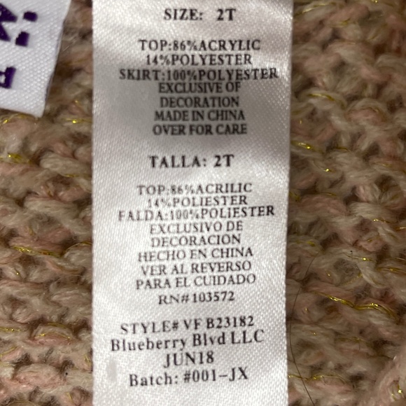 Blueberi Knit and Embroidered Tulle‎ Dress 2T - Picture 6 of 6